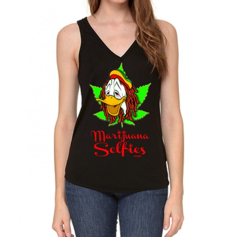 Marijuana Selfies - Stoned Duck - Woman's Tank Top