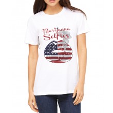 Marijuana Selfies - USA Flag T-Shirt Marijuana Selfies - USA Flag T-Shirt
